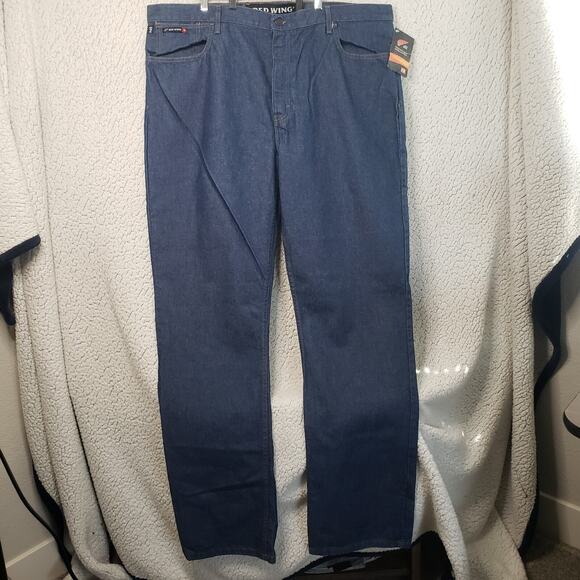 Red Wing FR Jeans Men's 46x38 Flame Resistant Work Pants Denim Blue Cotton NWT - Picture 1 of 11